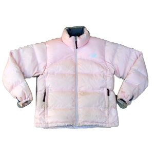 north face 700 nuptse baby pink puffer jacket